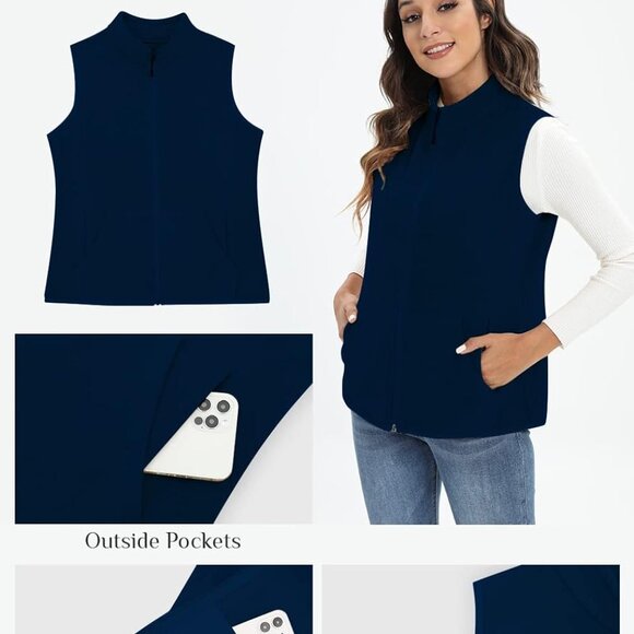 Women's Fleece Vest with 6 Pockets XS-2XL - Picture 5 of 6